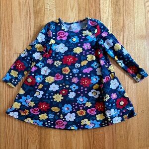 Hanna Andersson Floral Kids Dress - Blue, Red, Yellow